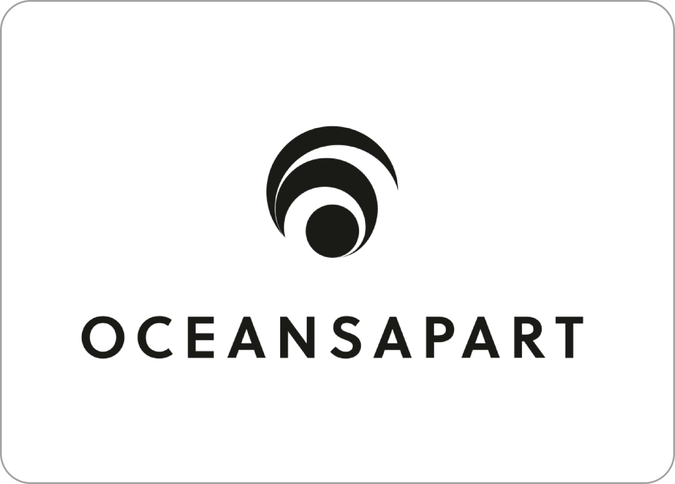 OCEANSAPART wordmark with a stylized logo of three expanding curved arcs above a solid circle.