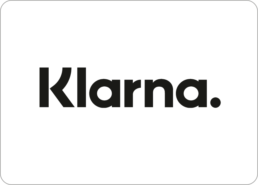 Klarna logo in bold black text on a black background.