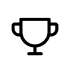 Gold star trophy award icon with a black outline on a transparent background.
