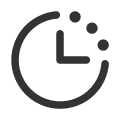 Icon of a clock with a circular arrow and dots indicating passing time.