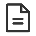 Icon of a document with two horizontal lines representing text and a folded top-right corner.