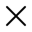 Black 'X' icon on a white background symbolizing close or cancel action.
