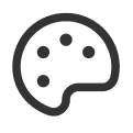 Artist palette icon with six paint spots.