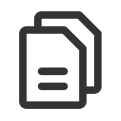 Icon of two overlapping documents with horizontal lines representing text.