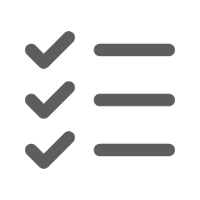 Clipboard with a checklist showing six lines and green check marks next to five of them.
