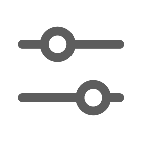 Five horizontal sliders with circular handles set at various positions on a black background.