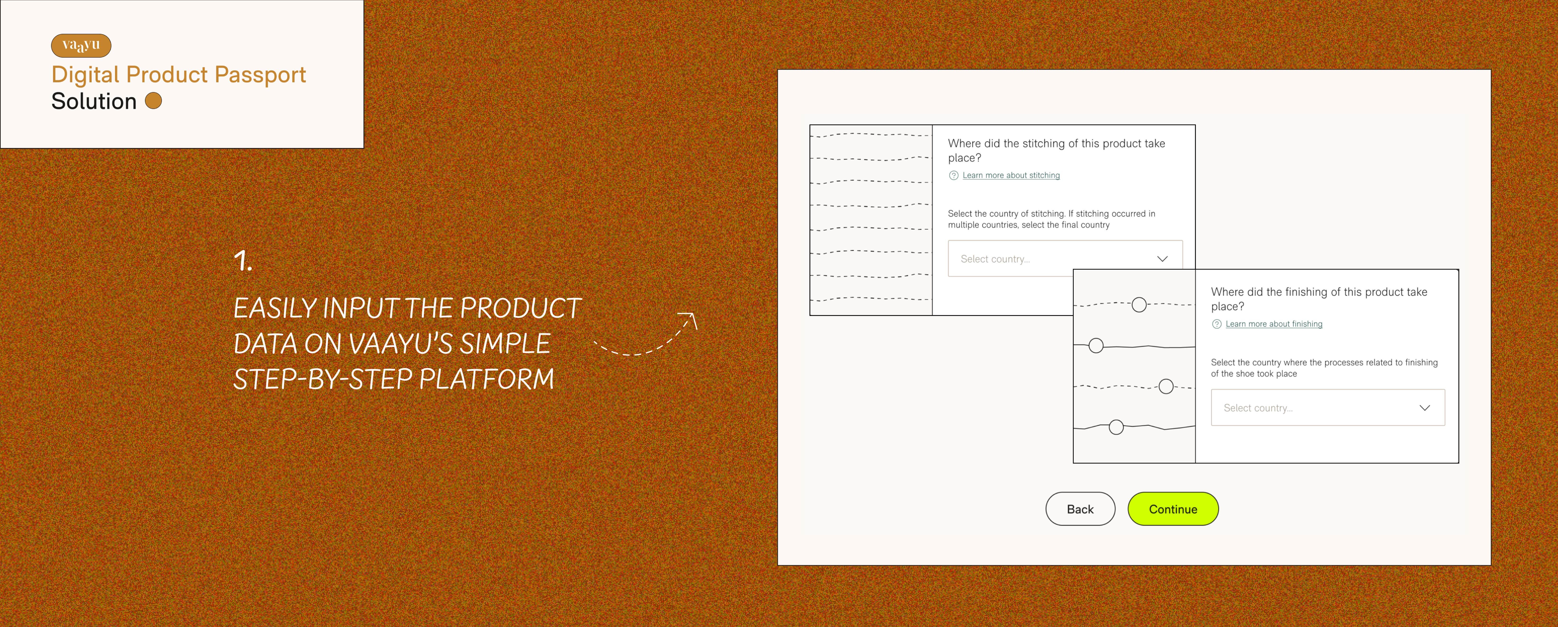 Graphic showing a step-by-step Step 1 on how to create Digital Product Passports